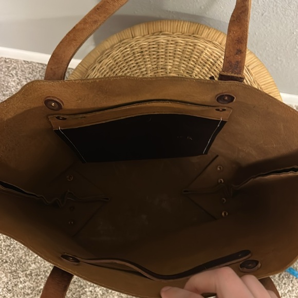 KMM & Co Brown Leather Tote Bag Handcrafted Large - Picture 7 of 13